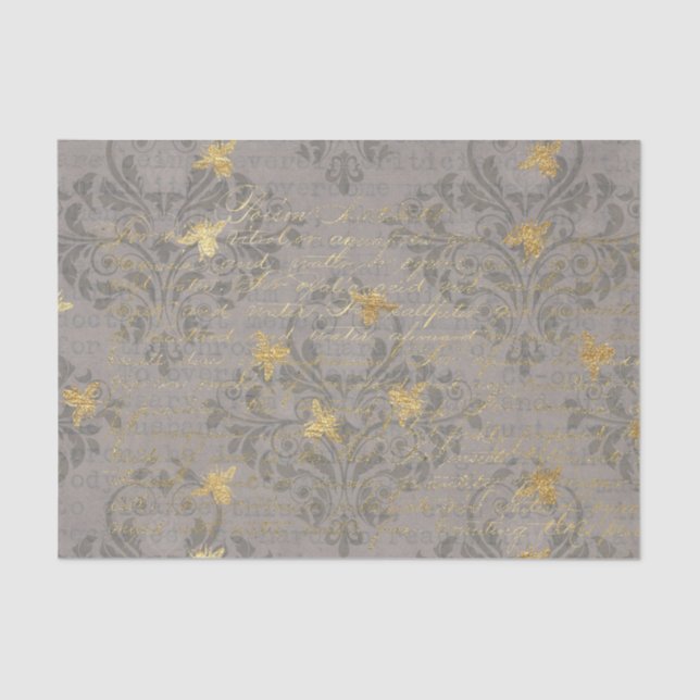 Papel De Seda Vintage Damask Honeybee (Frente )