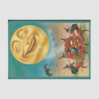 Papel De Seda Vintage Dancing Witts Cheia de Lua Jack O Lanterna