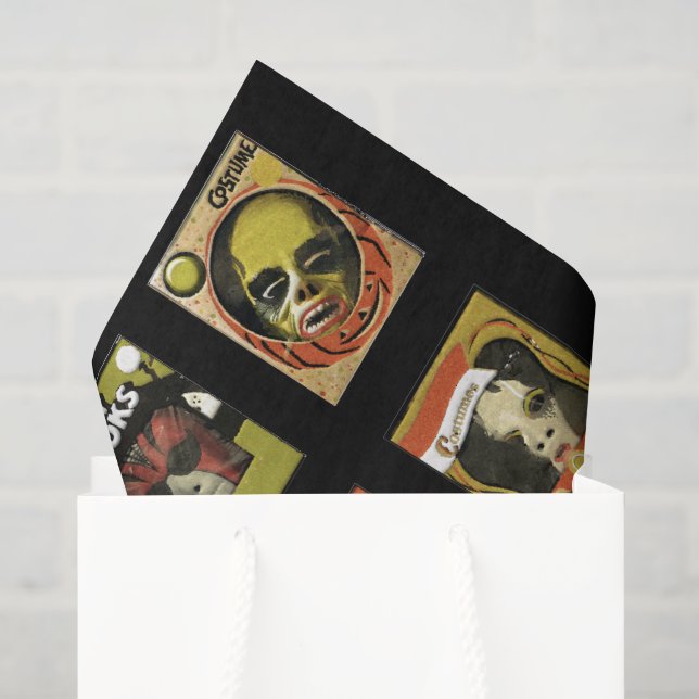 Papel de Seda Vintage de Halloween (Sacola de presentes)