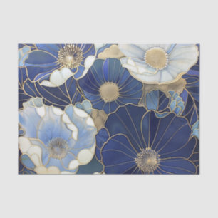 Papel De Seda Vintage de papagaios azuis inspirado