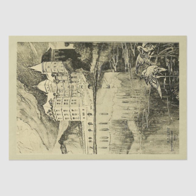 PAPEL DE SEDA VINTAGE DECOUPAGE FRANCÊS CASTREIO COUNTRYSIDE (Frente )