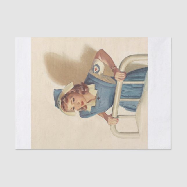 Papel De Seda Vintage Decoupage Retro Nurse (Frente )