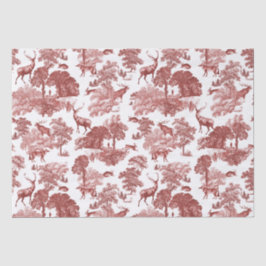 Papel De Seda Vintage Deer Fox Hare Red Country Toile