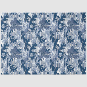 Papel De Seda Vintage delft blue Chinoiserie china pagoda