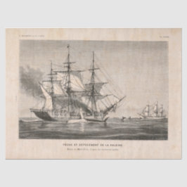 Papel De Seda Vintage - Desanexação de Ephemera Náutica Francesa