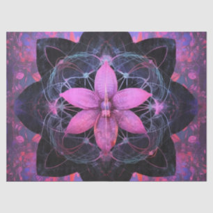 Papel De Seda Vintage - Descamação da Flor Rosa Neon Gótica