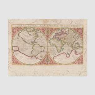 Papel De Seda Vintage - Desduplicação Do Tan Do Mapa Do Mundo