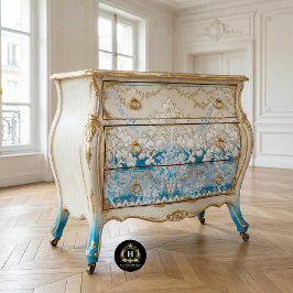 Papel De Seda Vintage - Desumputação Floral Azul Vitoriano e Bra