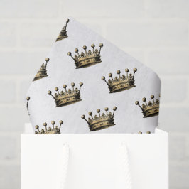 Papel De Seda Vintage Dourada Crown Royal Pattern Diversão Chic