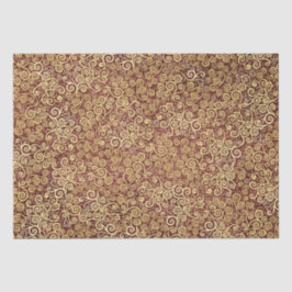 Papel De Seda Vintage Dourada Swirls Padrão Elegante Terracotta