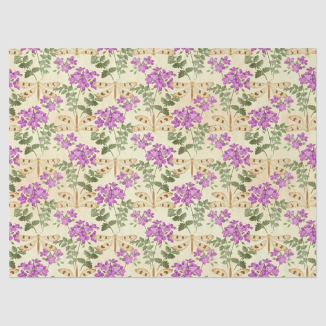 Papel De Seda Vintage Dragonflies Series Design 10 (Frente )