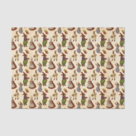 Papel De Seda Vintage Easter Bunny Festa Feriado, tecido em cama