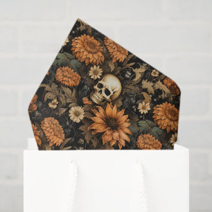 Papel De Seda Vintage Elegant Floral Skull