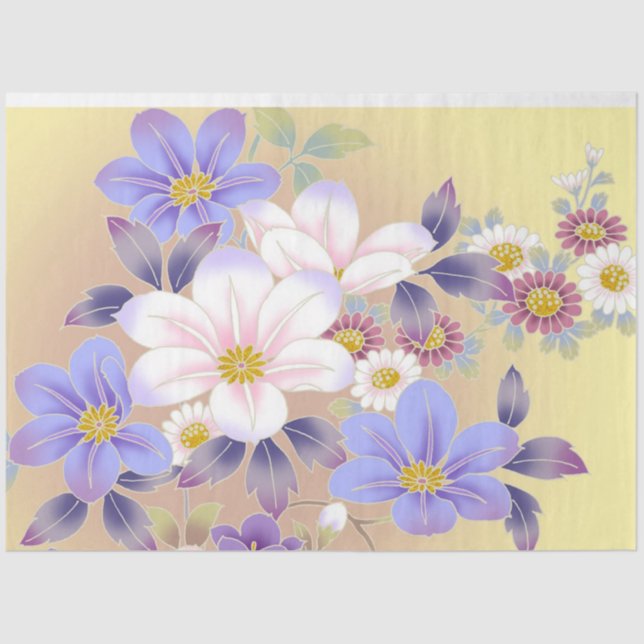 Papel De Seda Vintage Elegant Modern Floral (Frente )