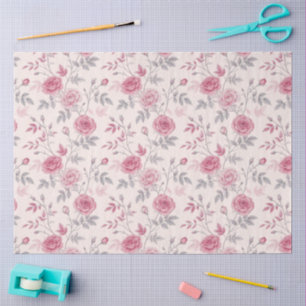 Papel De Seda Vintage elegante inspirou a dissociação rosa rosa