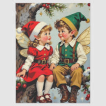 Vintage Elven Fairy Children Christmas 