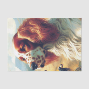 Papel De Seda Vintage English Setter Oil Painting