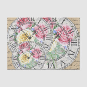 Papel De Seda Vintage ephemera bloqueia rosas botânicos