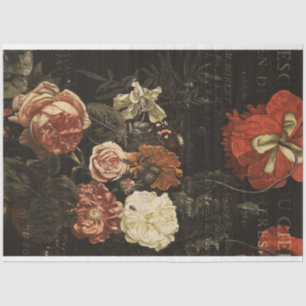 Papel De Seda Vintage Ephemera Decoupage Antiquado Floral