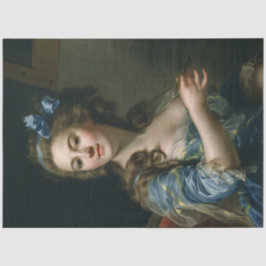 Papel De Seda Vintage Ephemera Decoupage Mulher em vestiário azu