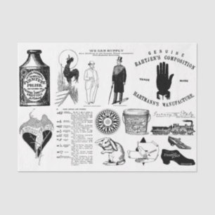 Papel De Seda Vintage Ephemera Decoupage ou Collage Paper