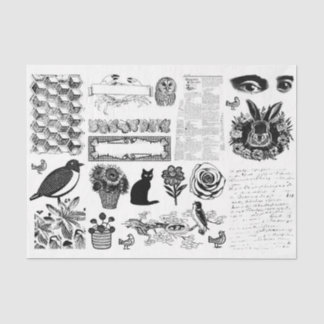 Papel De Seda Vintage Ephemera Decoupage ou Collage paper