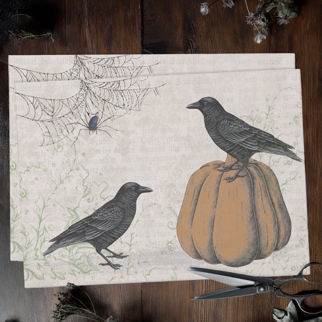 Papel De Seda Vintage Ephemera Halloween (Vintage Gothic tissue paper for decoupage or gift wrapping)