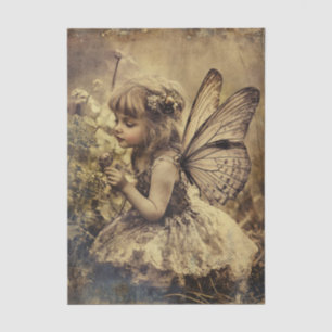 Papel De Seda Vintage Fairy Child com Wings Decoupage Paper