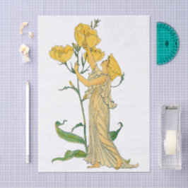 Papel De Seda Vintage Fairy Tale, Noite Primrose, Walter Crane