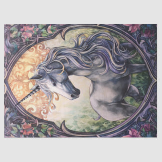 Papel De Seda Vintage Fairy Tale Unicorn Watercolor Decoupage