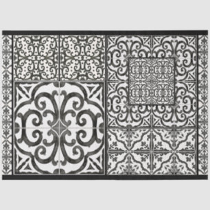 Papel De Seda Vintage Farmhouse Black White Furage Decoupage