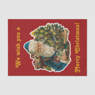 Papel De Seda Vintage Felry Christmas Papais noeis Bag of Toys