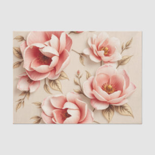 Papel De Seda Vintage Floral Background com Camellias