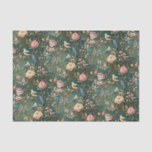 Papel De Seda Vintage Floral Bird