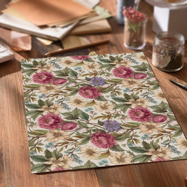 Papel De Seda Vintage Floral Botânico (Criador carregado)
