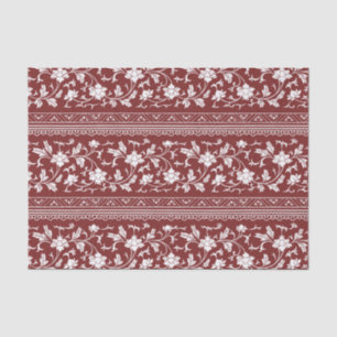 Papel De Seda Vintage Floral Chinoiserie Red Decoupage