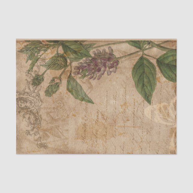 Papel De Seda Vintage Floral Collage (Frente )