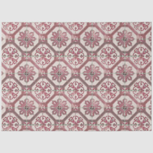 Papel De Seda Vintage Floral Delft Pink Azulejo Decoupage
