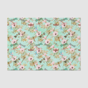 Papel De Seda Vintage Floral Dragonfly