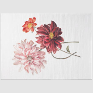 Papel De Seda Vintage Floral Flores Borgonha Ephemera Decoupage