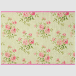 Papel De Seda Vintage Floral Moderno Rosa Popular