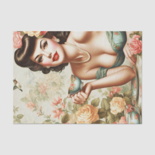 Papel De Seda Vintage Floral Pin Up