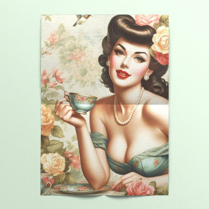 Papel De Seda Vintage Floral Pin Up