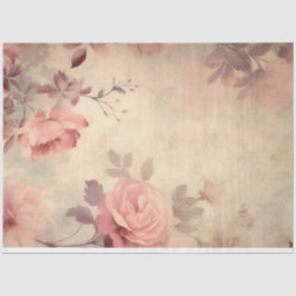 Papel De Seda Vintage Floral Rosa Decoupage