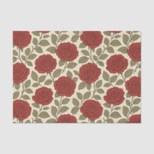 Papel De Seda Vintage Floral Rosa do Jardim Vitoriano