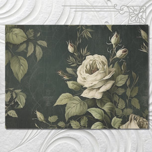 Papel De Seda Vintage Floral Rosa Greenery Decoupage