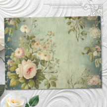 Vintage Floral Rosa Greenery Decoupage