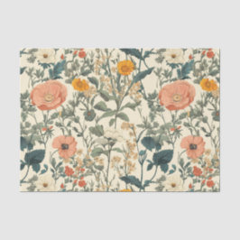 Papel De Seda Vintage Floral Selvagens E Poppies