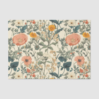 Papel De Seda Vintage Floral Selvagens E Poppies