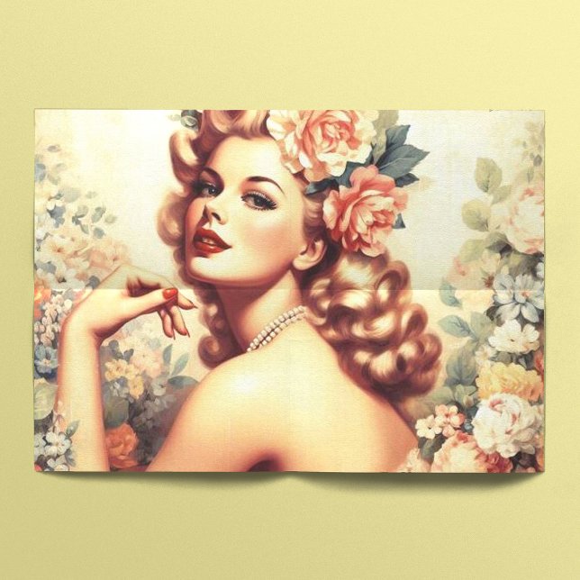 Papel De Seda Vintage Floral Woman (Criador carregado)
